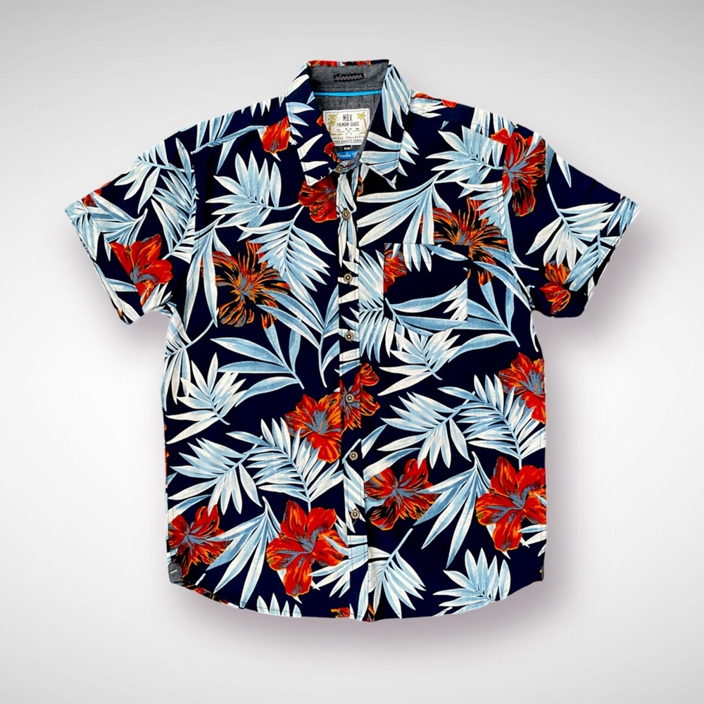 MBX Premium Goods | Hawaiian Aloha Shirt | Short Sleeve Floral | Slim